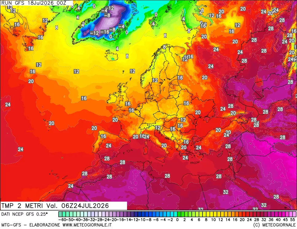 mappa Temp 2 metri
