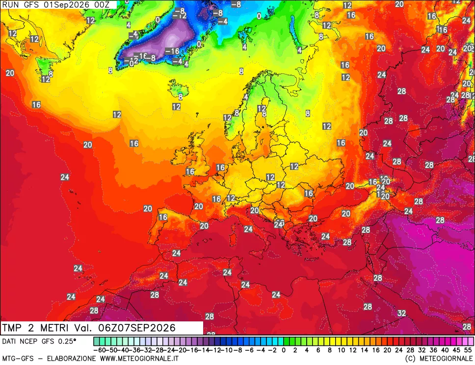 mappa Temp 2 metri