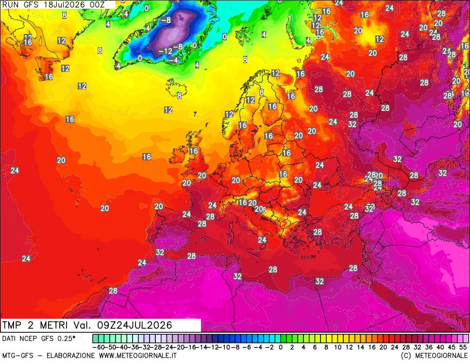 mappa Temp 2 metri