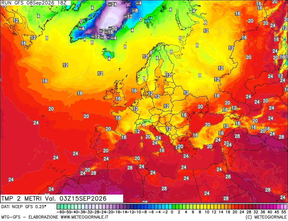 mappa Temp 2 metri