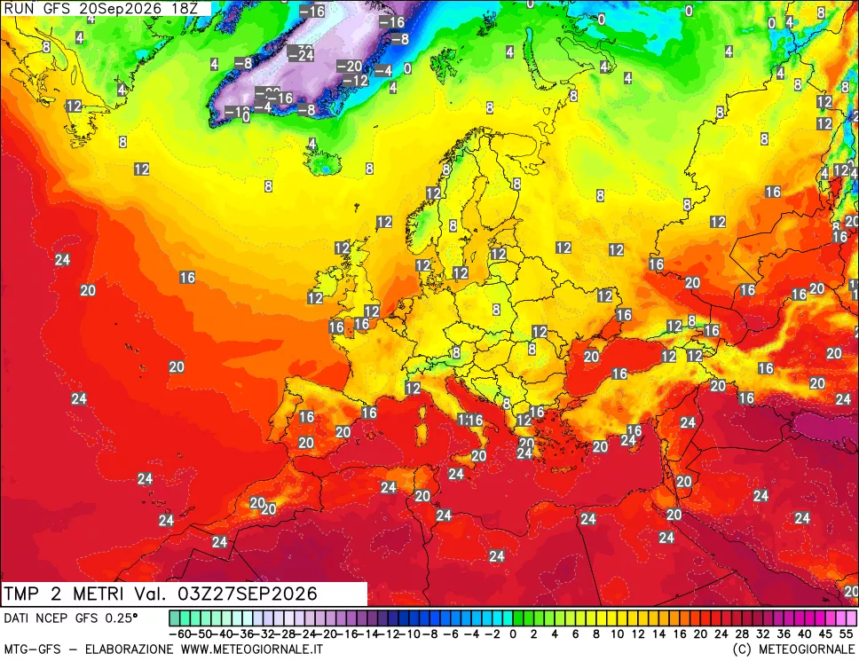 mappa Temp 2 metri