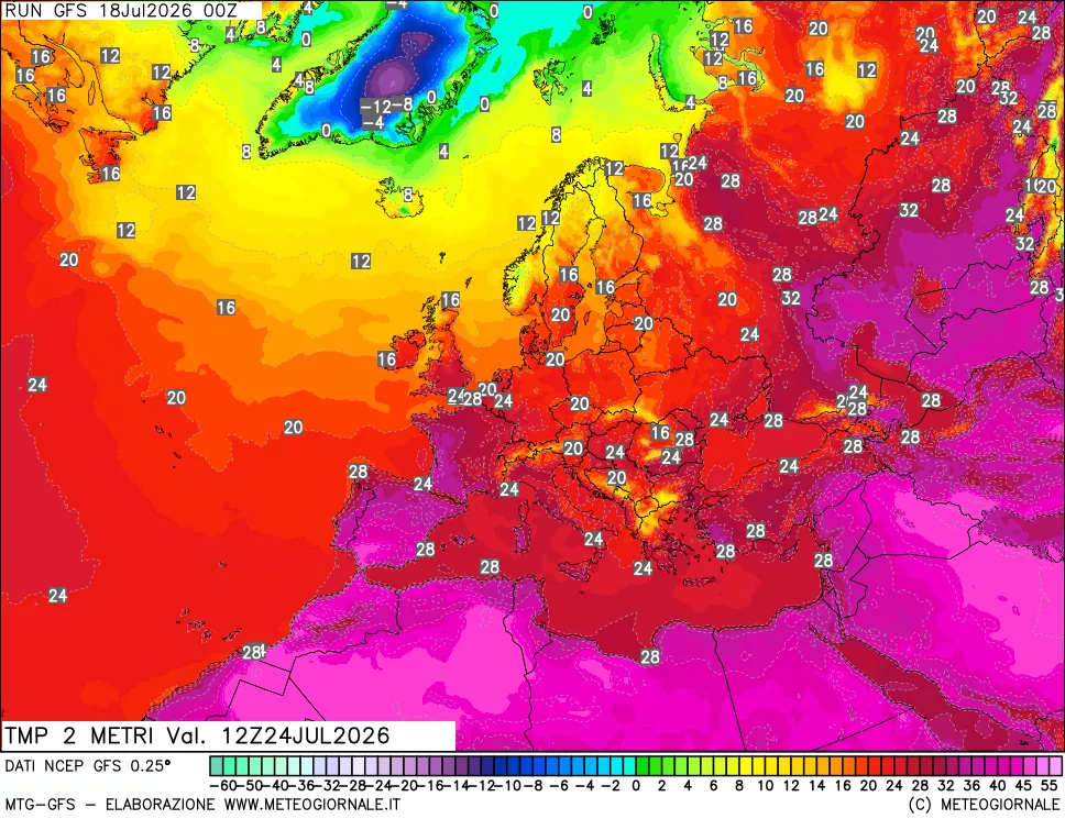 mappa Temp 2 metri