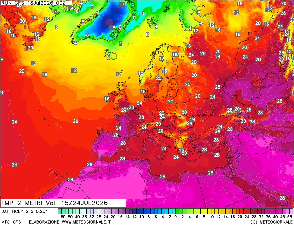 mappa Temp 2 metri
