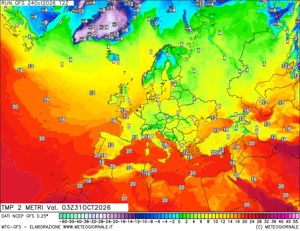 mappa Temp 2 metri