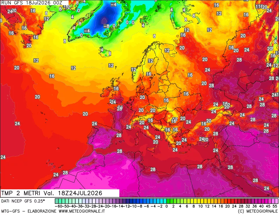 mappa Temp 2 metri