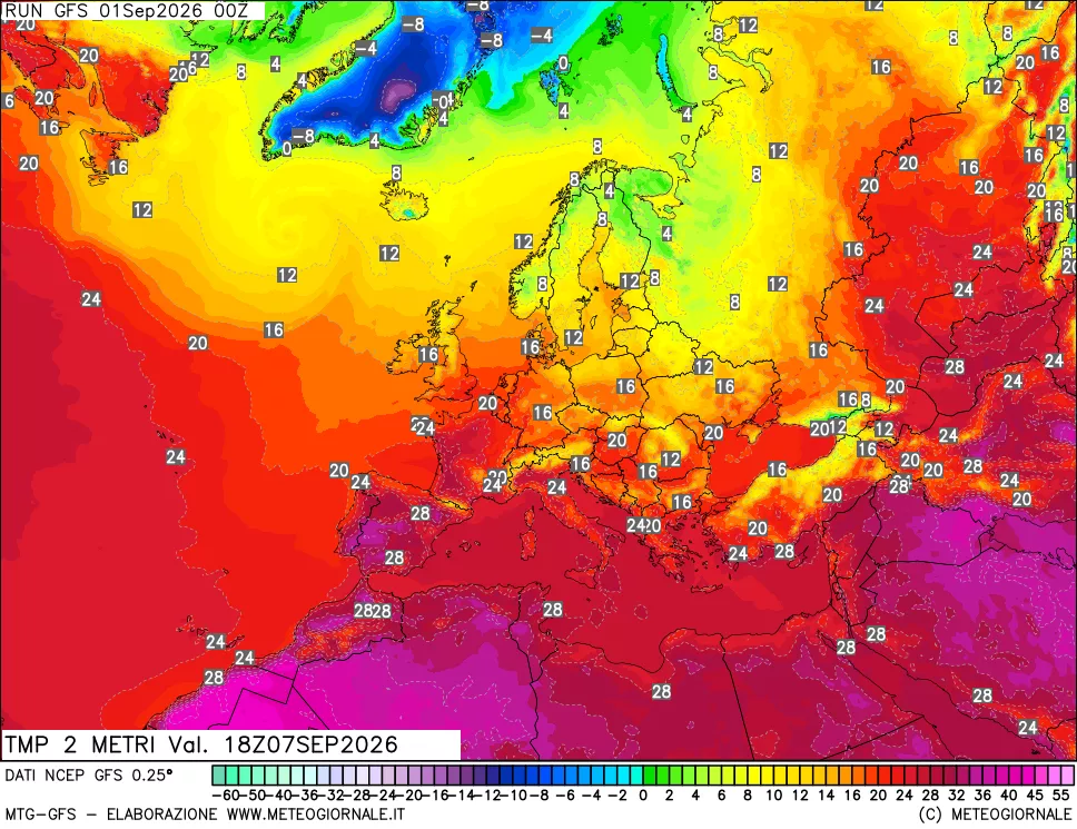 mappa Temp 2 metri