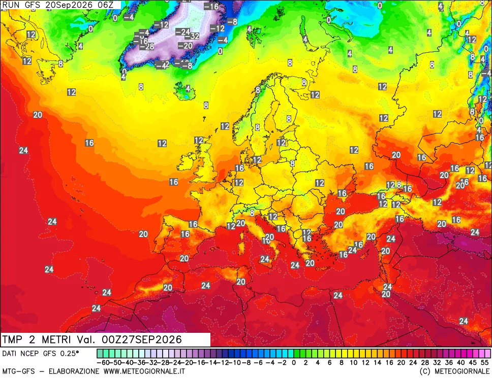 mappa Temp 2 metri