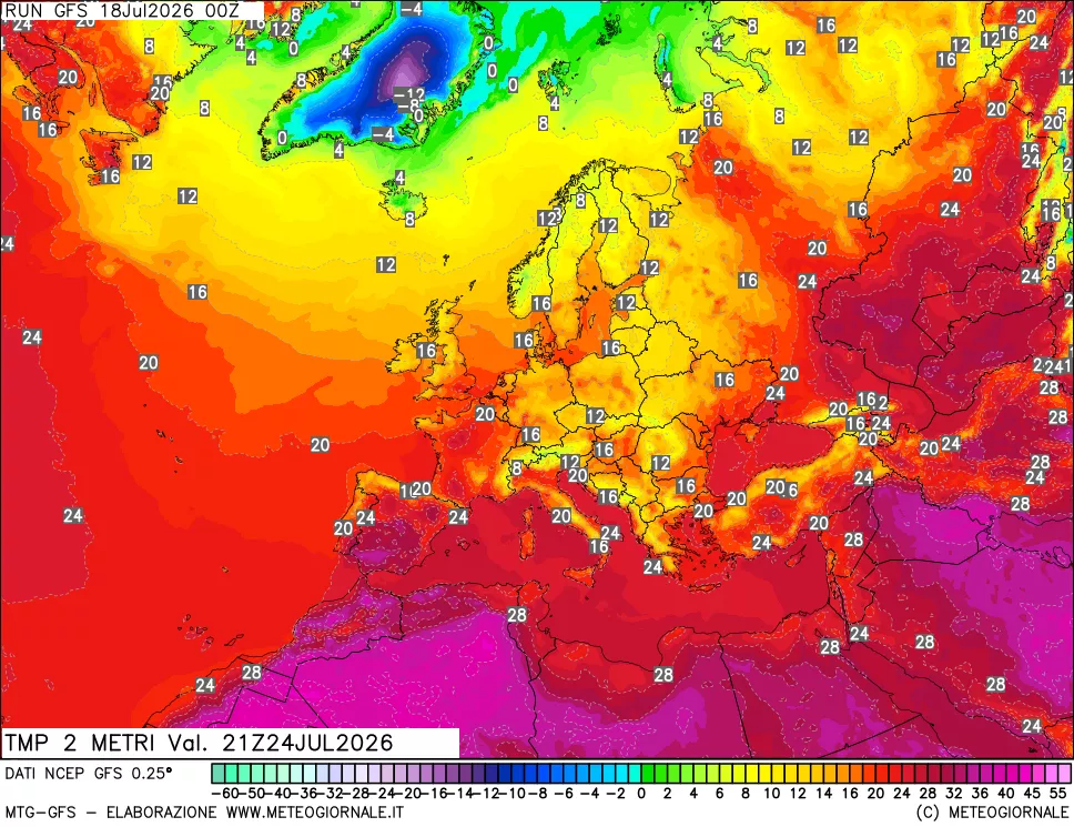 mappa Temp 2 metri