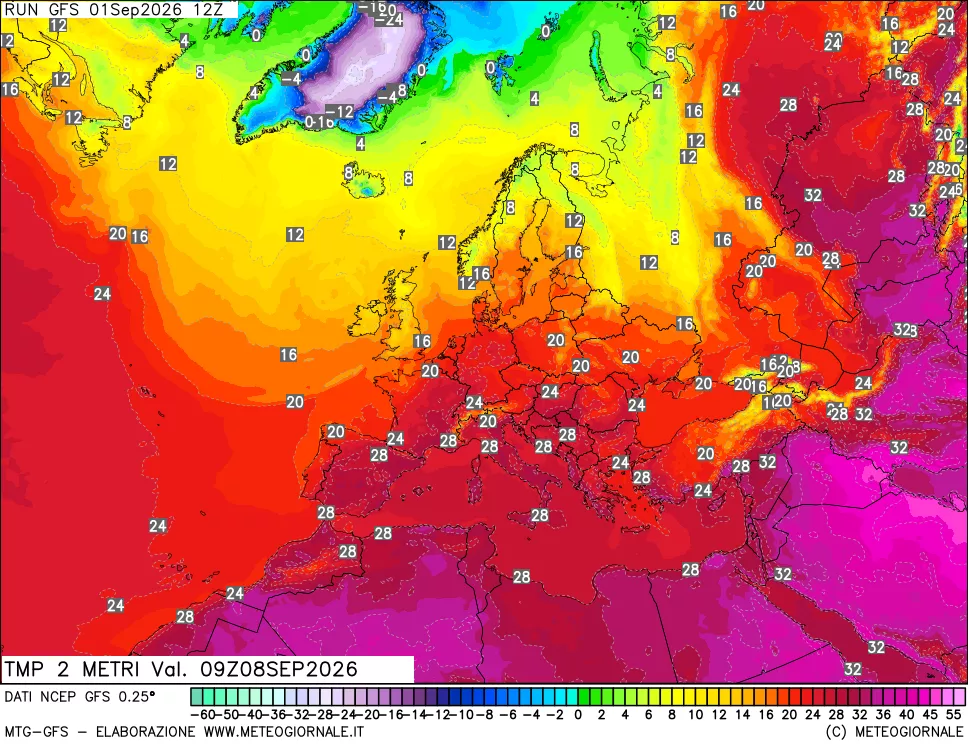 mappa Temp 2 metri