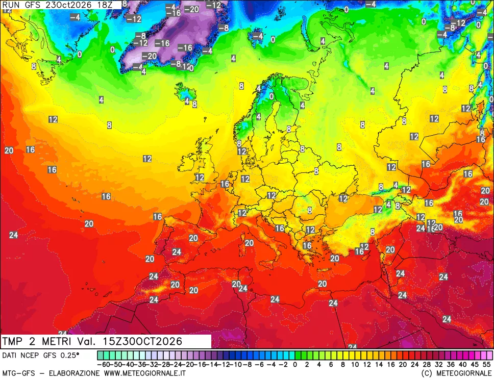 mappa Temp 2 metri