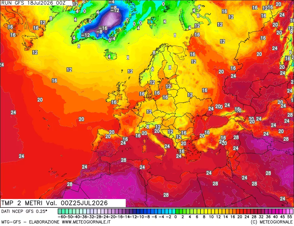 mappa Temp 2 metri