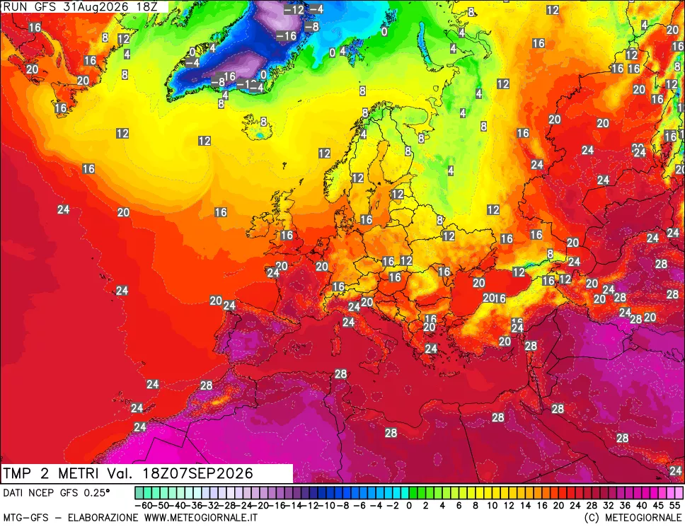 mappa Temp 2 metri