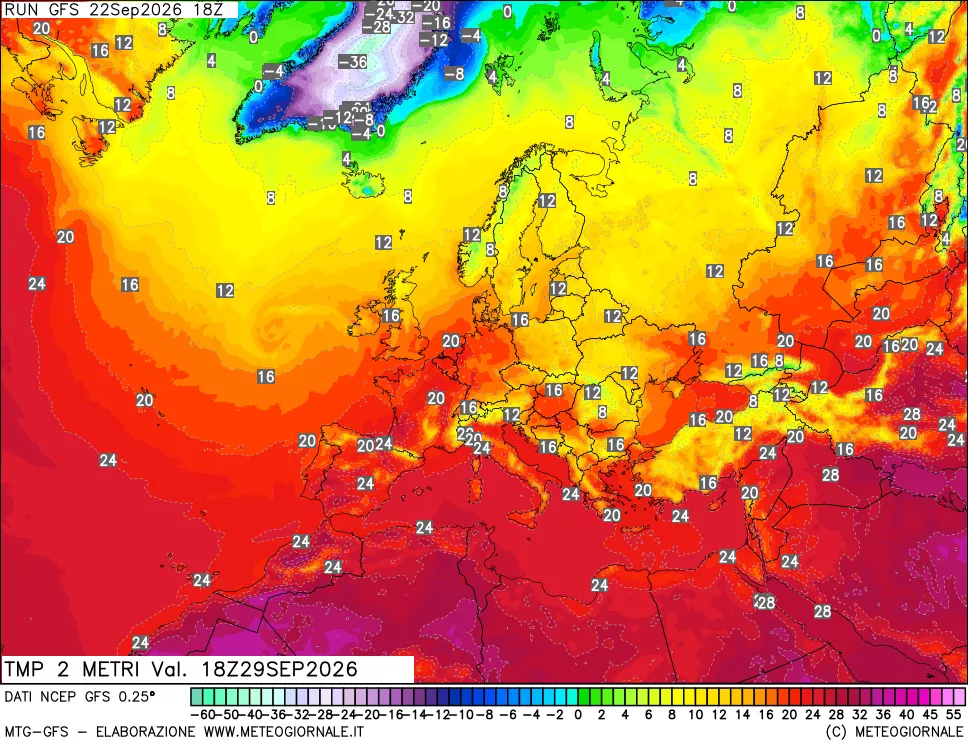 mappa Temp 2 metri