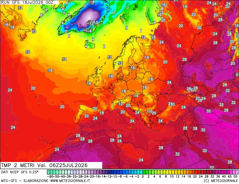 mappa Temp 2 metri