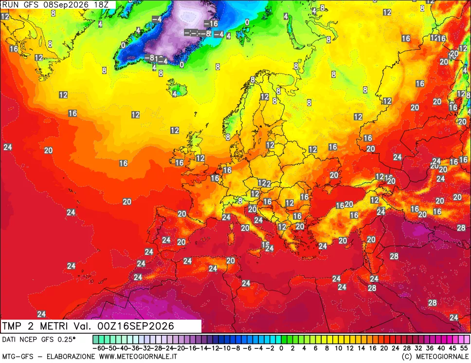 mappa Temp 2 metri