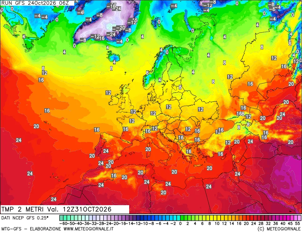 mappa Temp 2 metri