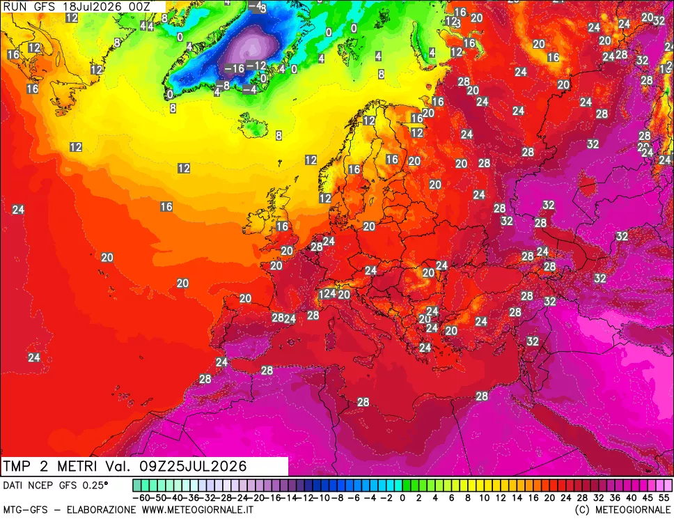 mappa Temp 2 metri