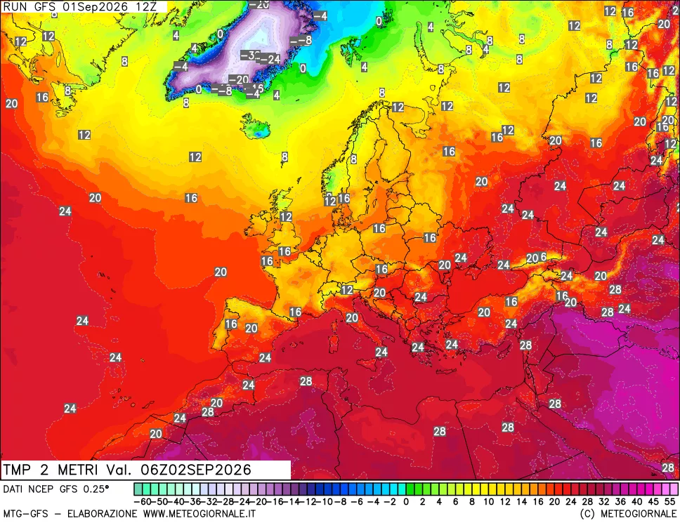 mappa Temp 2 metri
