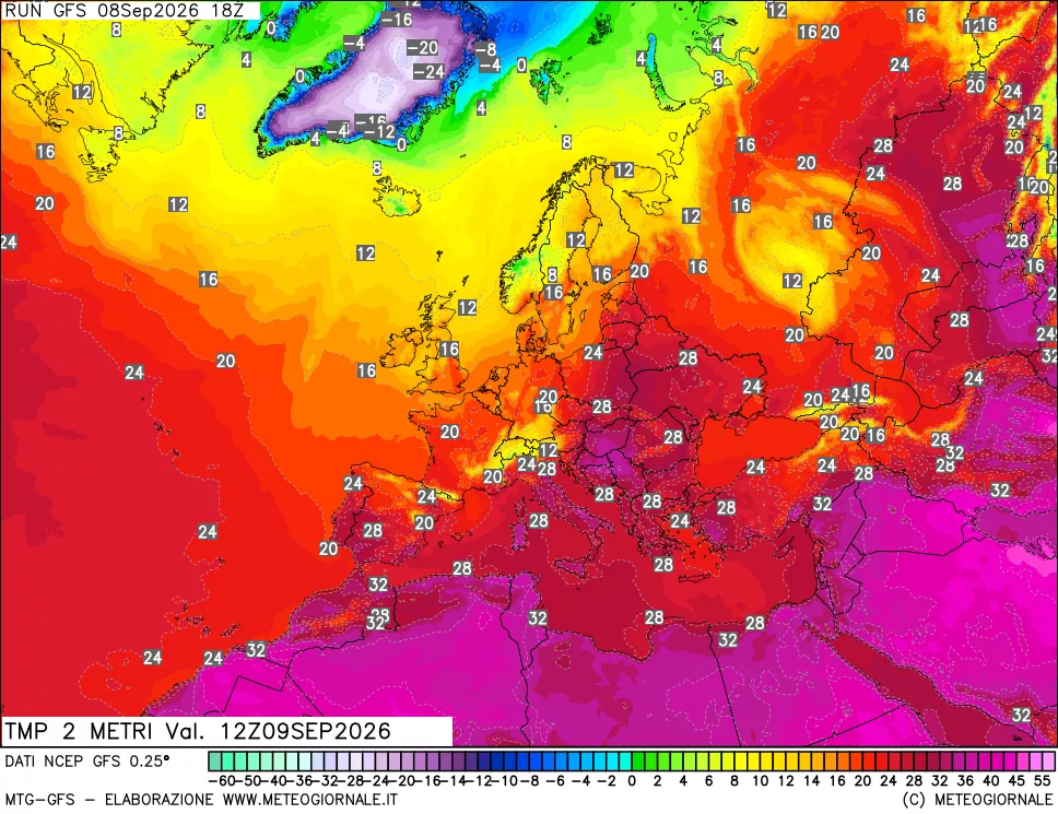 mappa Temp 2 metri