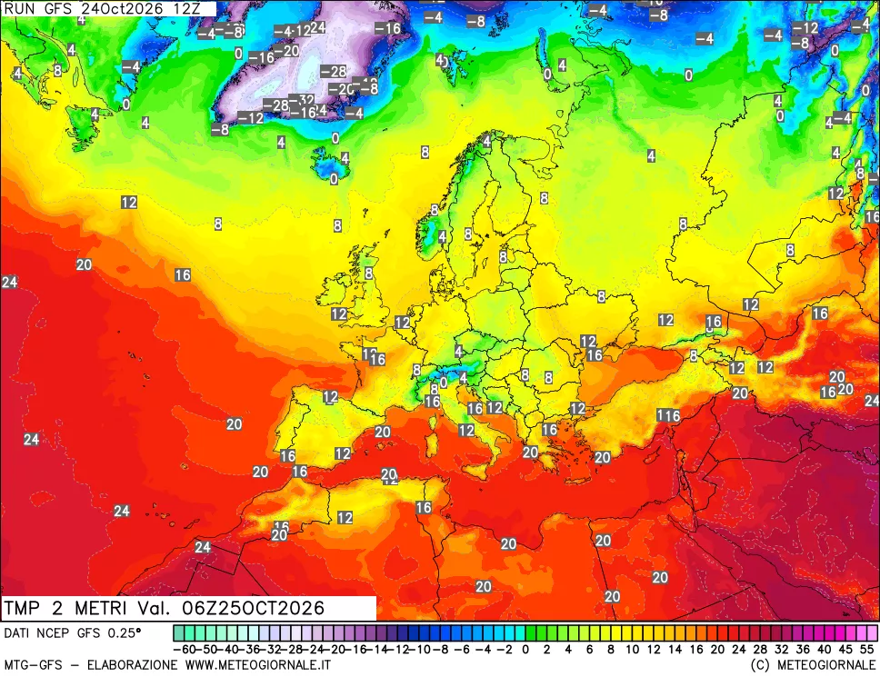 mappa Temp 2 metri