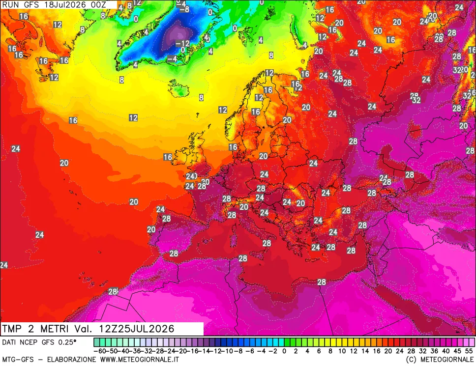 mappa Temp 2 metri