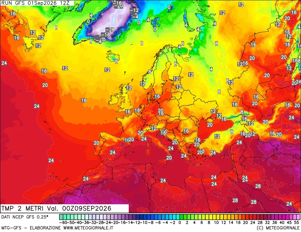 mappa Temp 2 metri