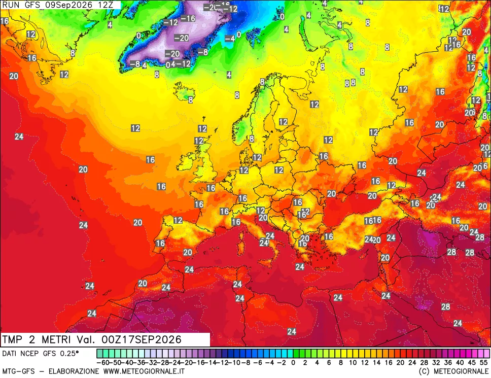 mappa Temp 2 metri