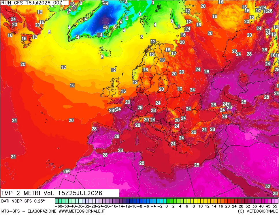 mappa Temp 2 metri
