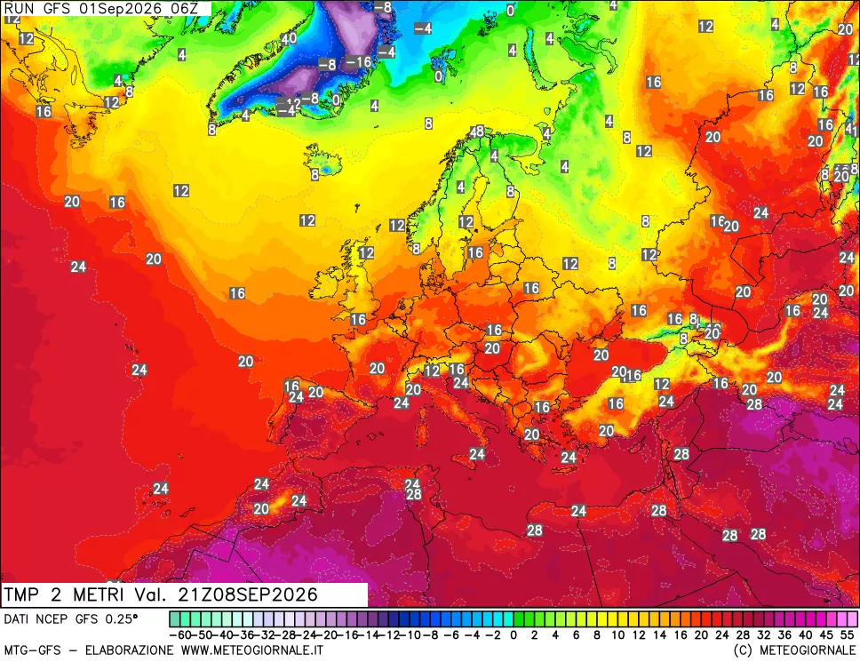 mappa Temp 2 metri