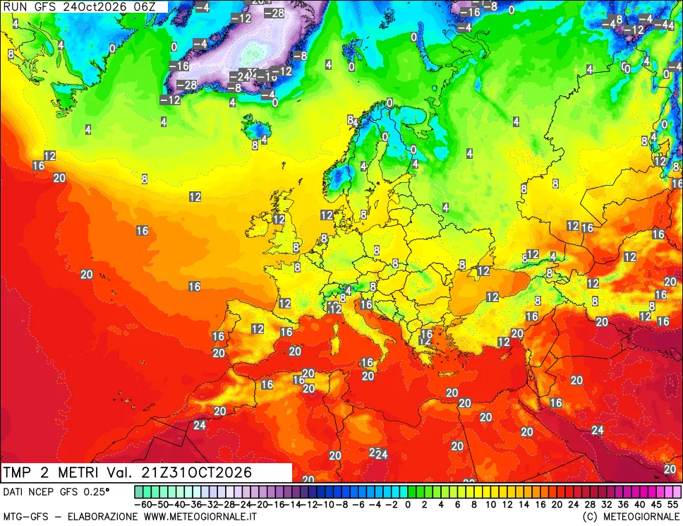 mappa Temp 2 metri