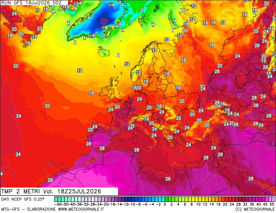 mappa Temp 2 metri