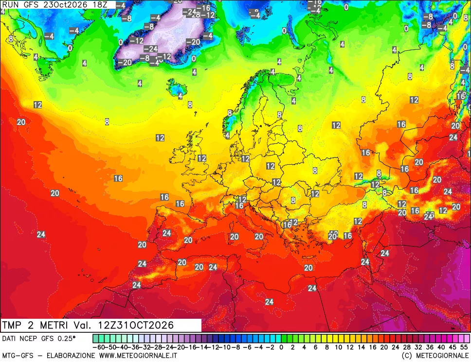 mappa Temp 2 metri