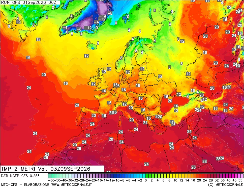 mappa Temp 2 metri