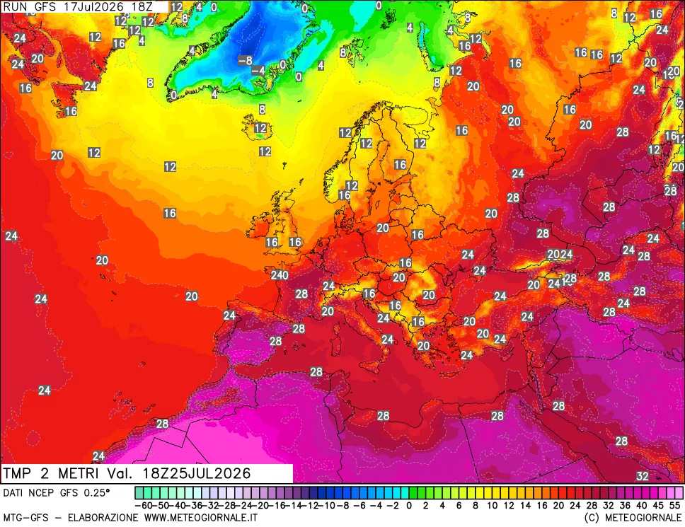 mappa Temp 2 metri