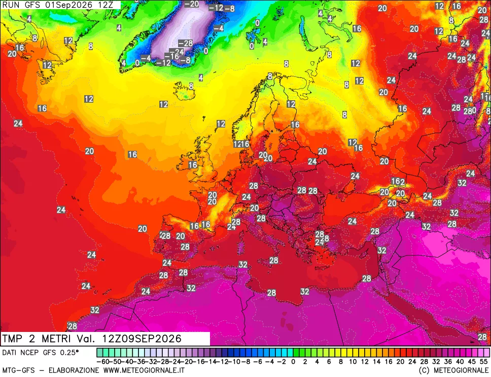 mappa Temp 2 metri