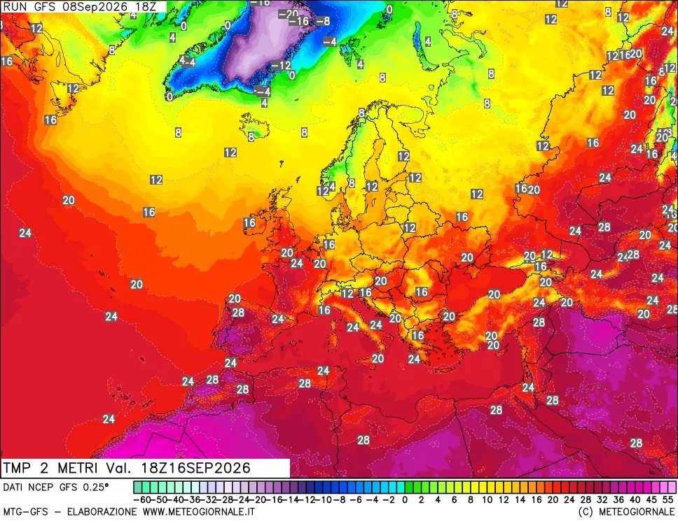 mappa Temp 2 metri