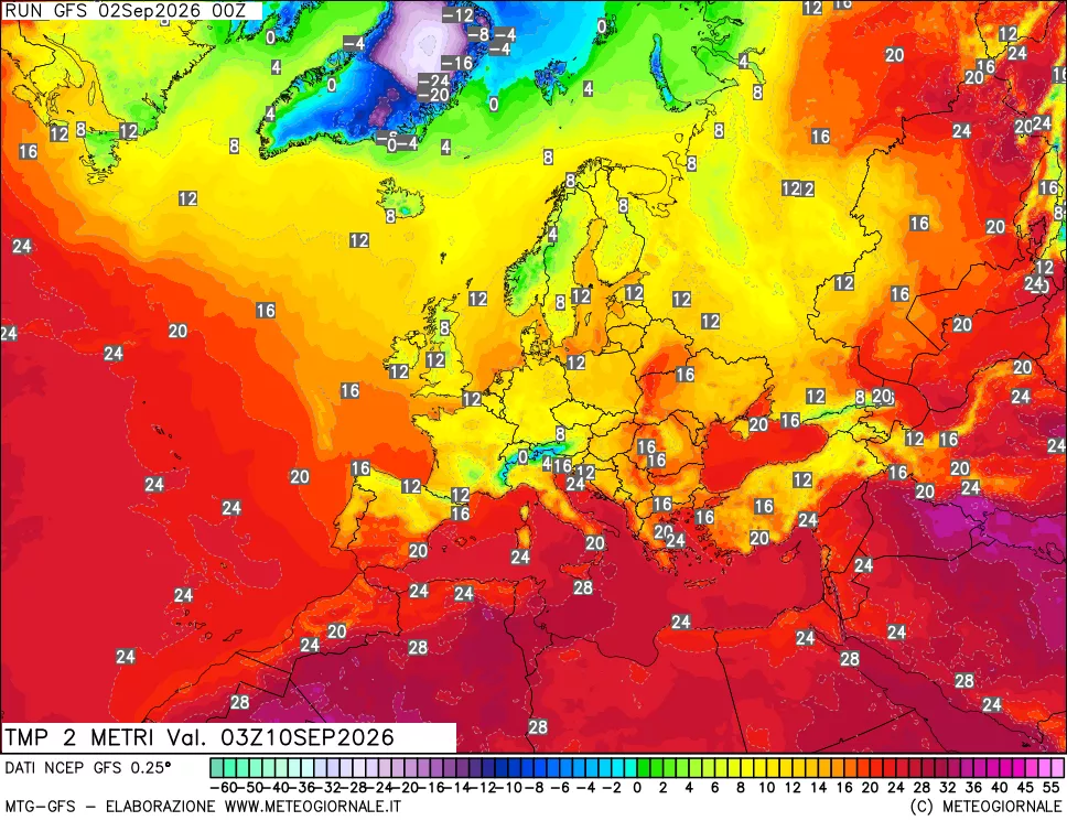 mappa Temp 2 metri
