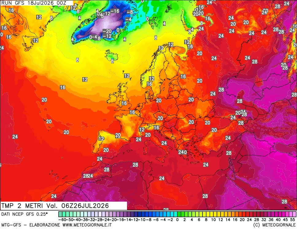 mappa Temp 2 metri
