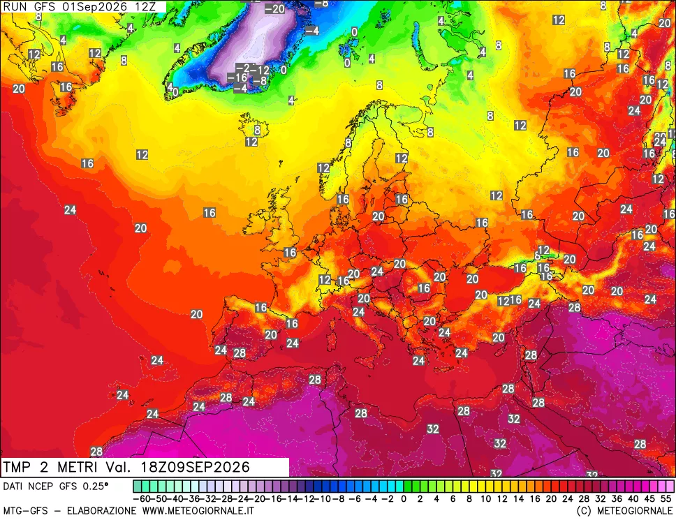 mappa Temp 2 metri