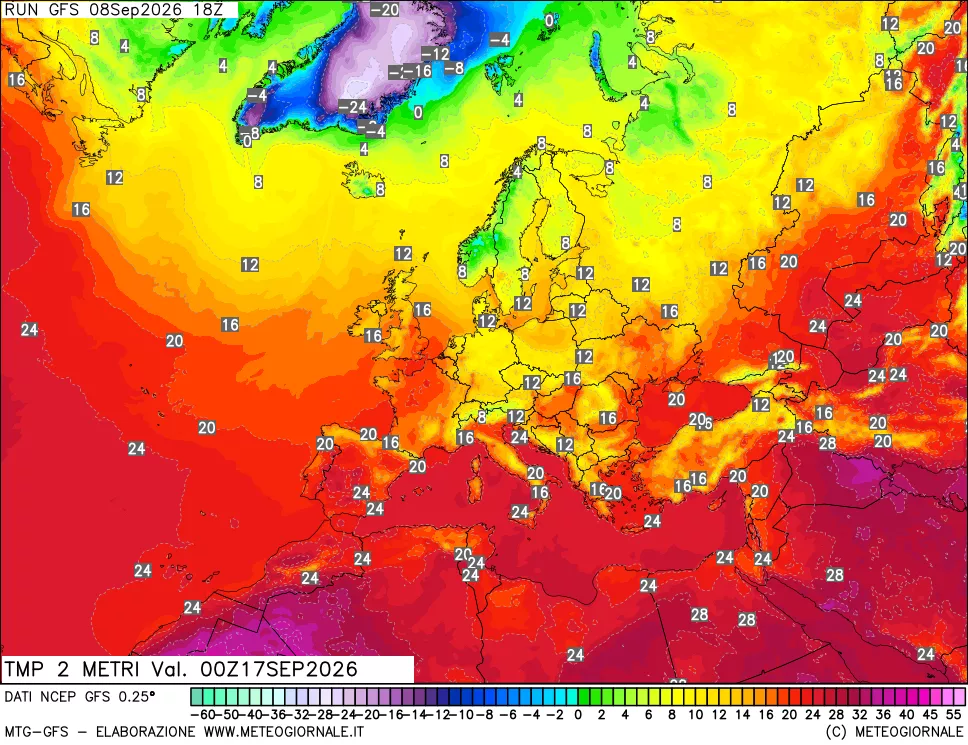 mappa Temp 2 metri