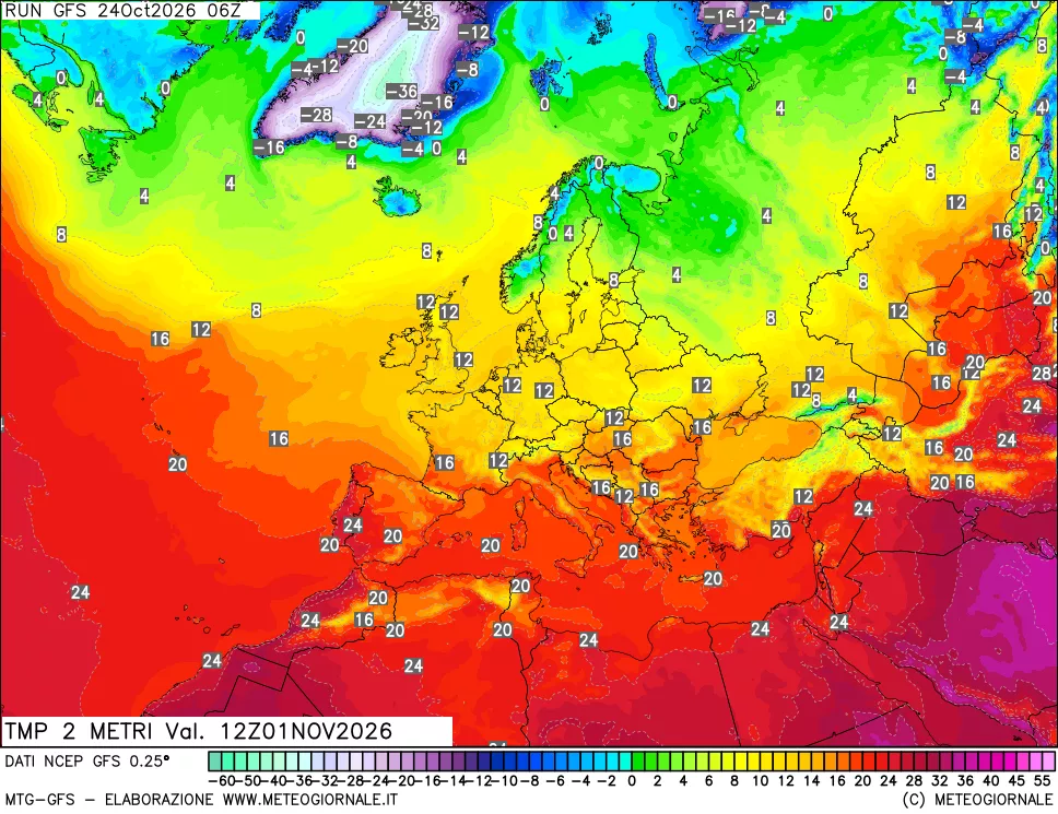 mappa Temp 2 metri