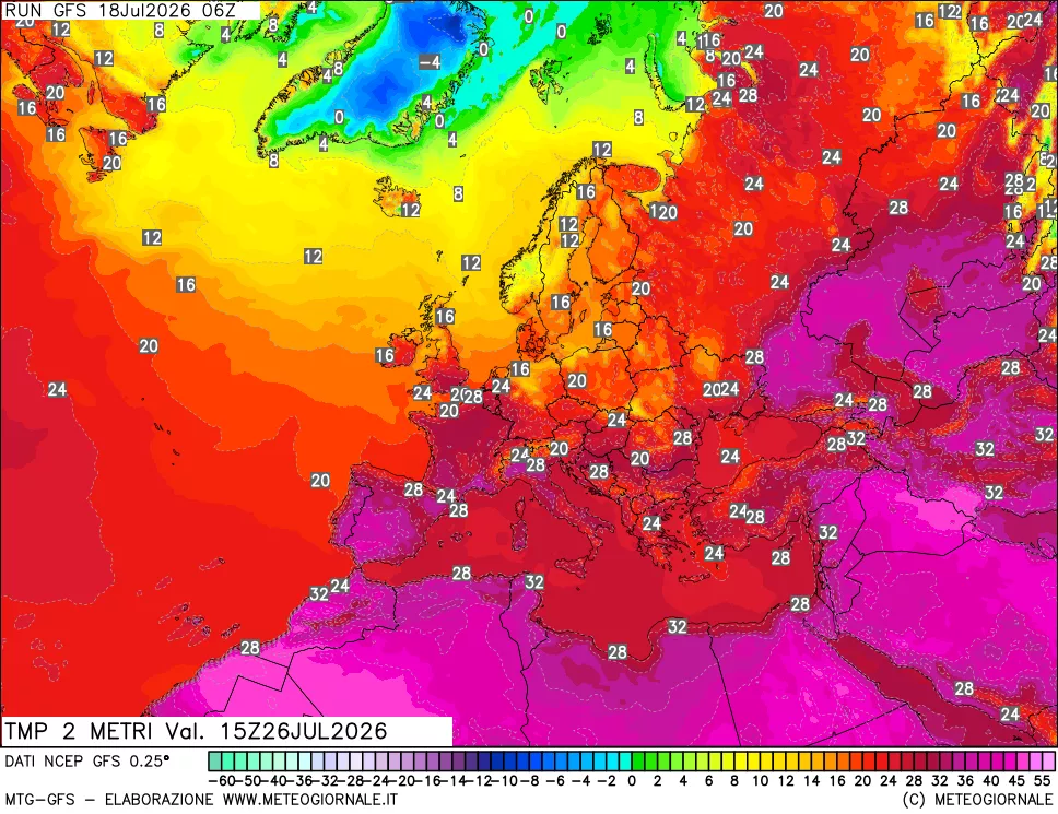 mappa Temp 2 metri