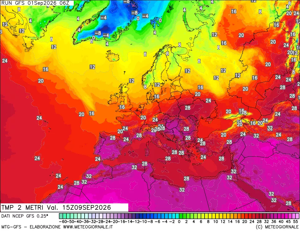 mappa Temp 2 metri