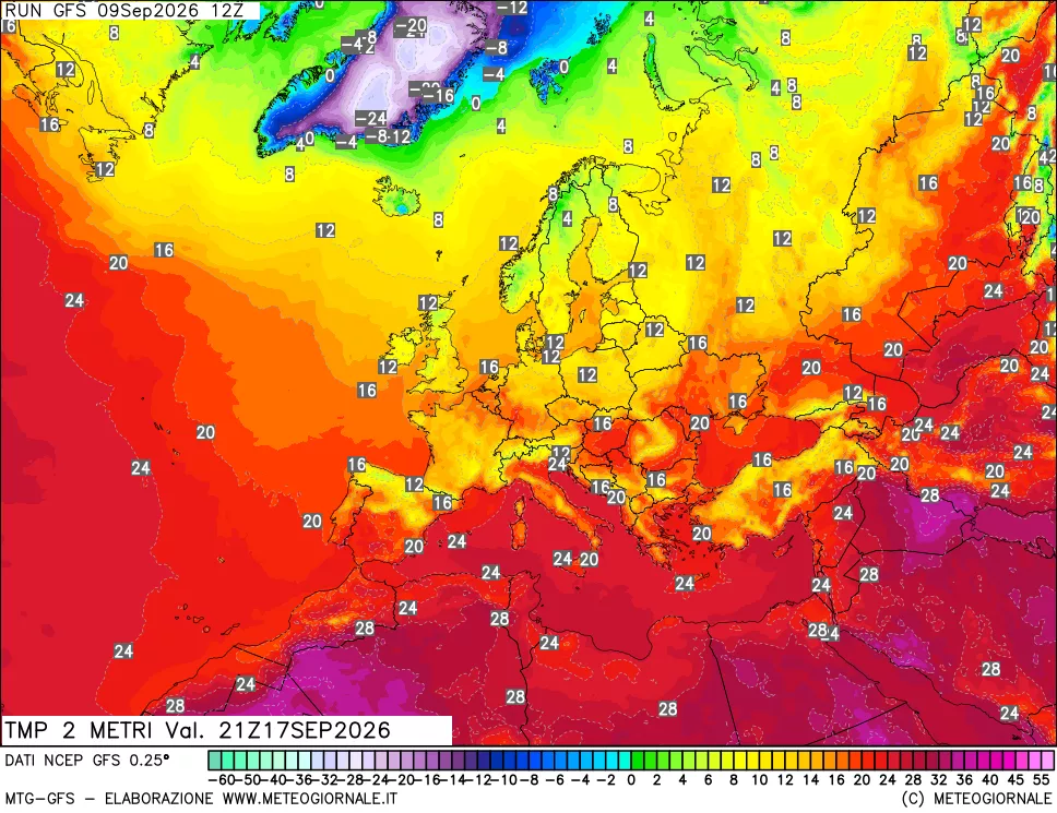 mappa Temp 2 metri