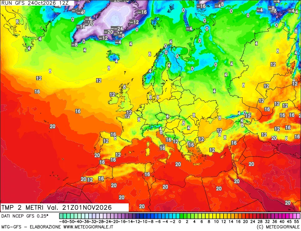 mappa Temp 2 metri