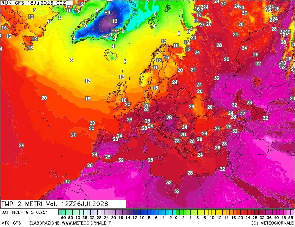 mappa Temp 2 metri
