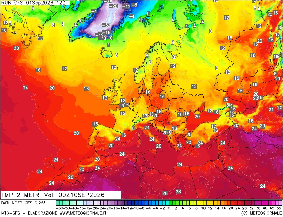 mappa Temp 2 metri