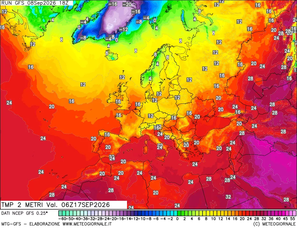 mappa Temp 2 metri