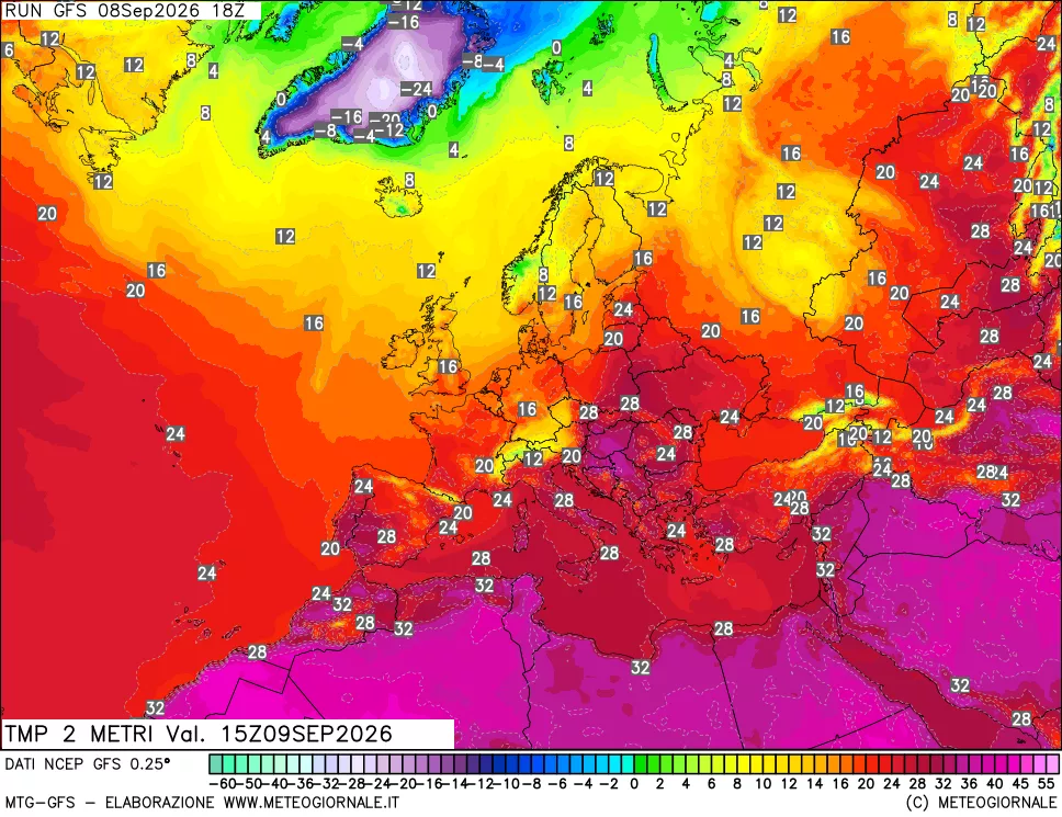 mappa Temp 2 metri