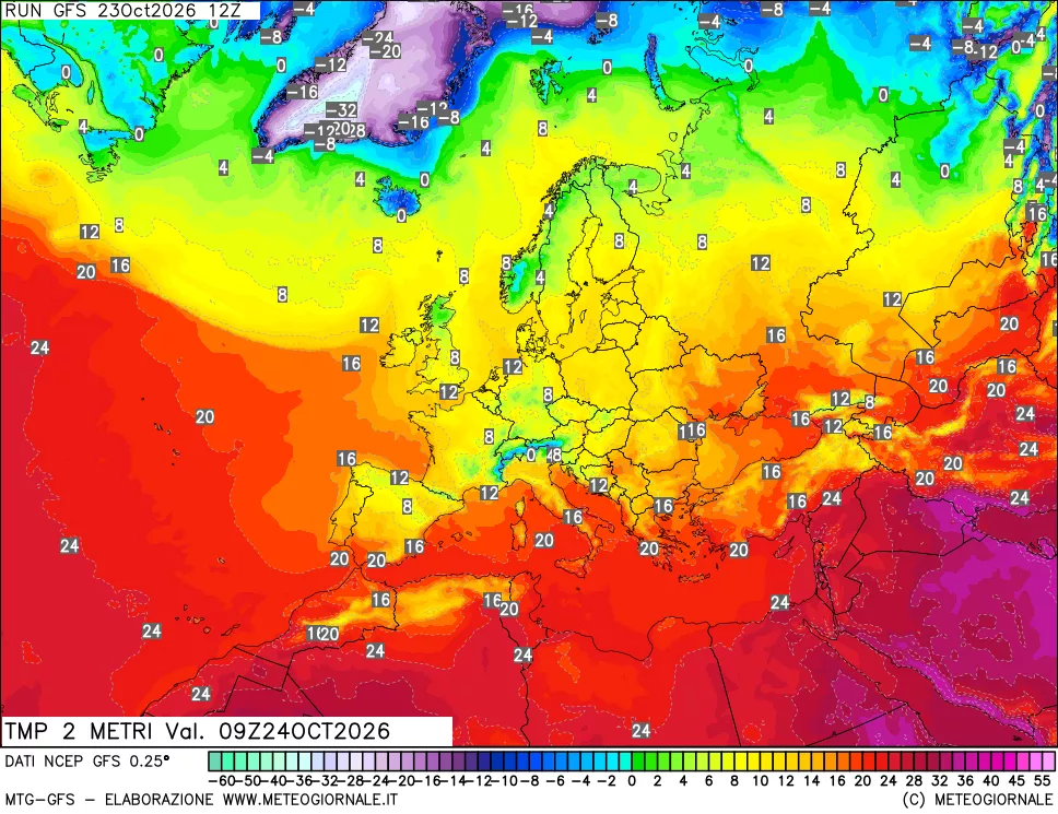 mappa Temp 2 metri